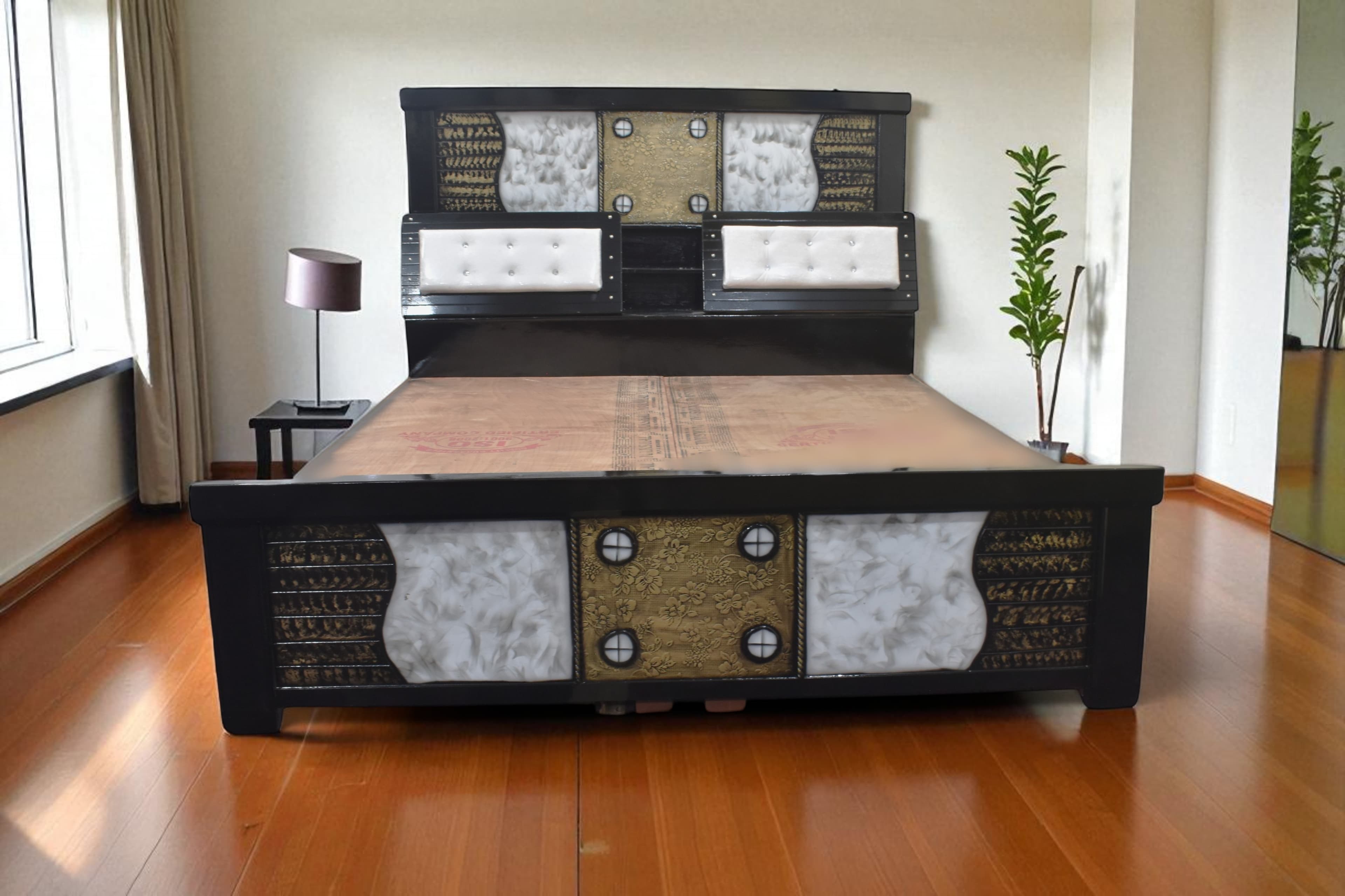 Majestic Gold Royale head box Bed in black Colour