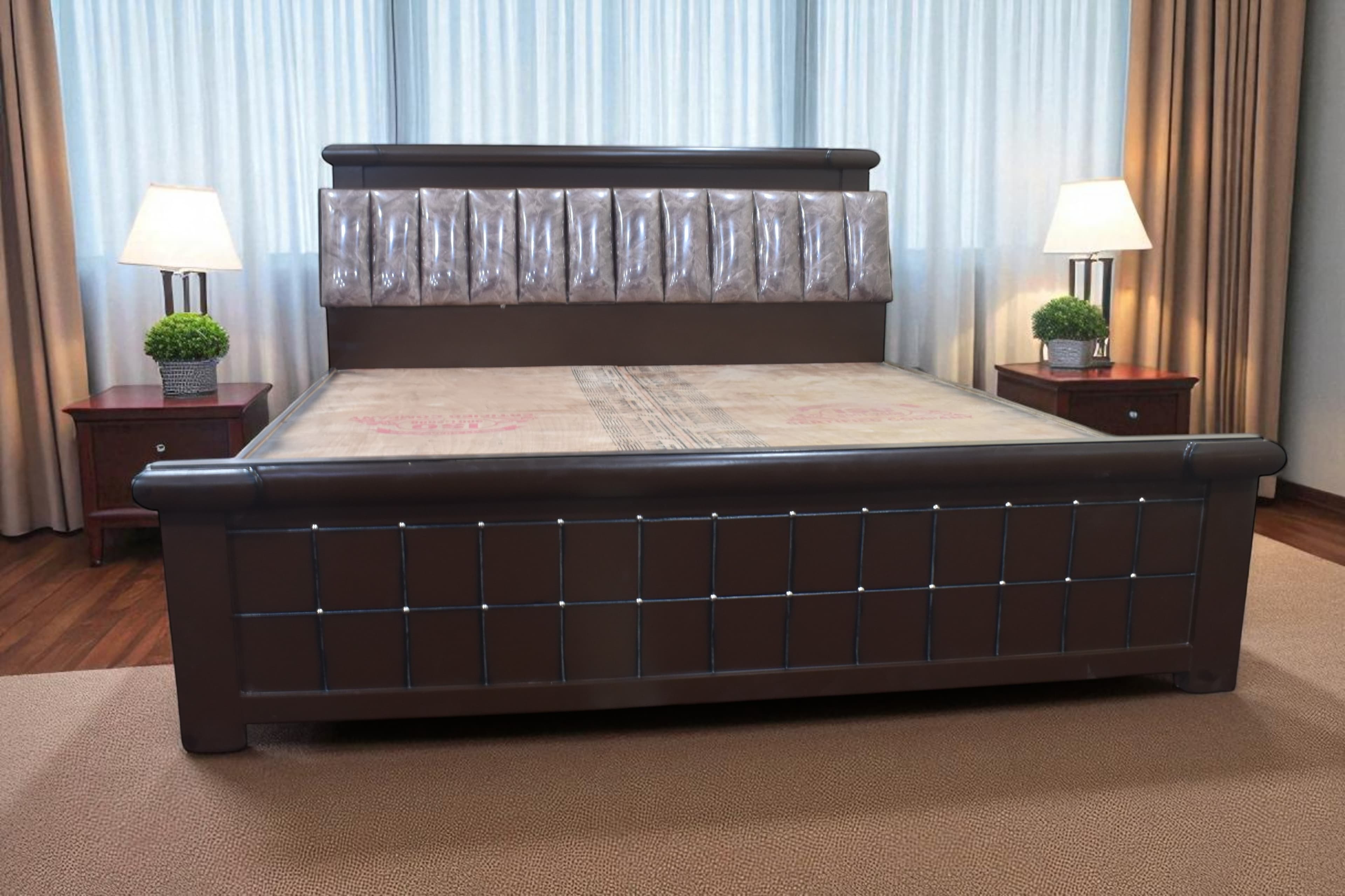 Elite Padded Comfort bed in brown colour