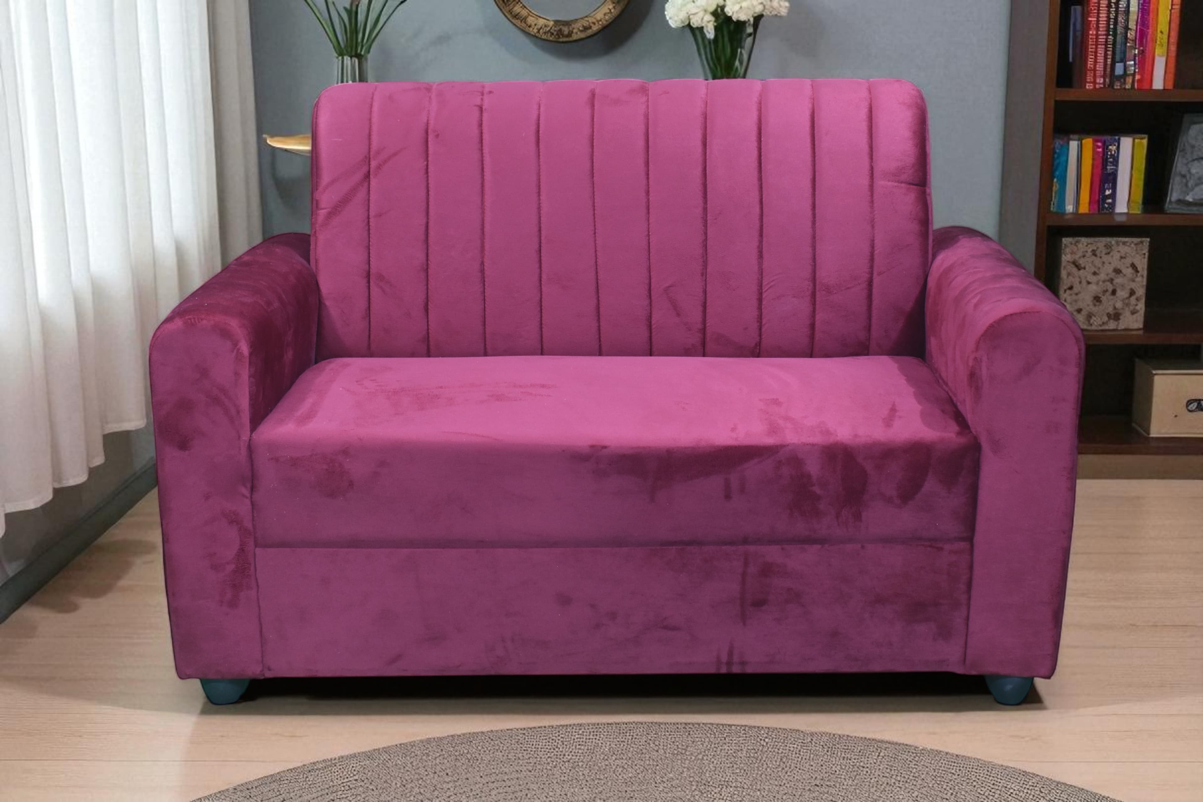 Rozaic Velvet 2 Seater Sofa in pink  Colour