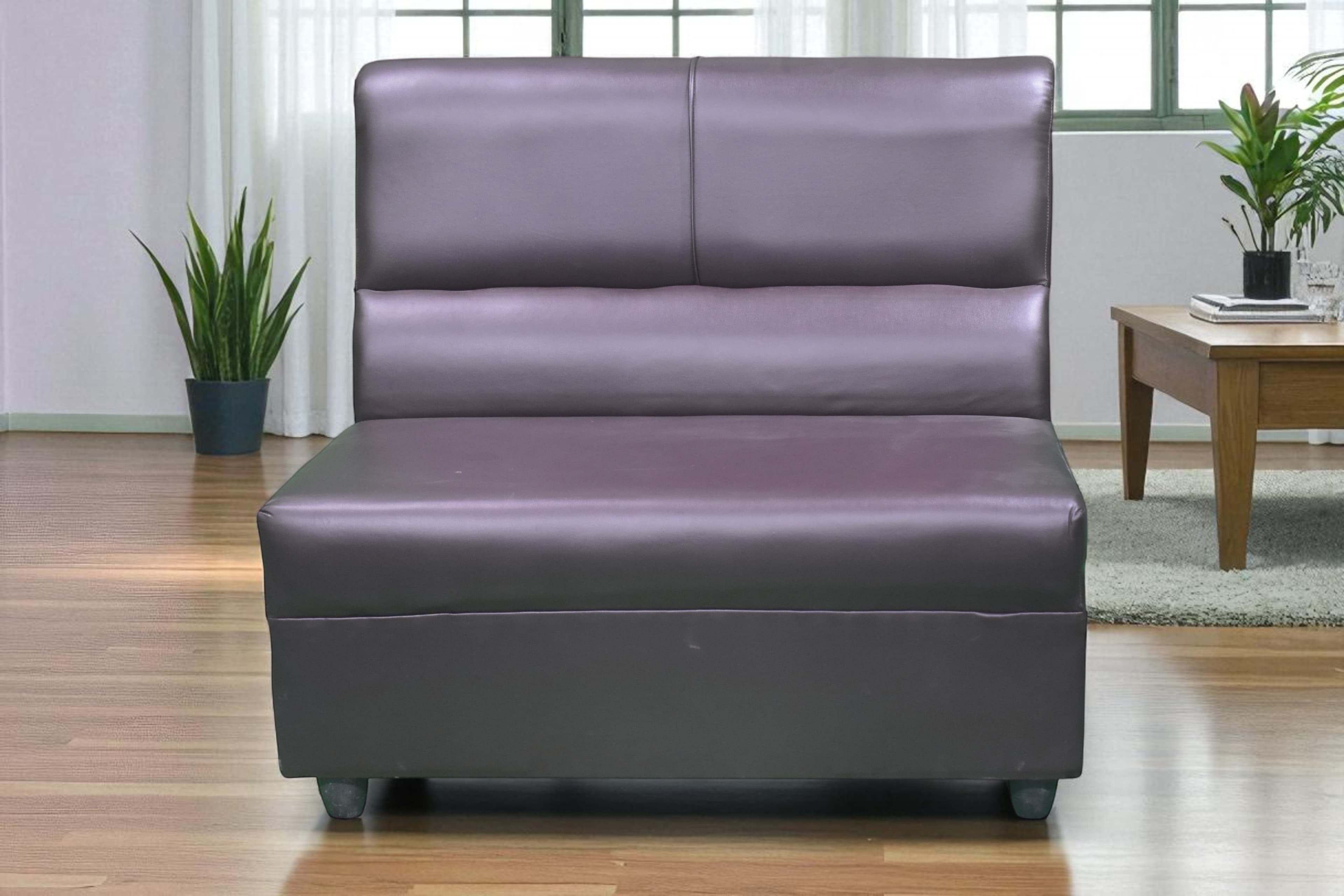 Leather 2 Seater Sofa In Dark Brown Colour