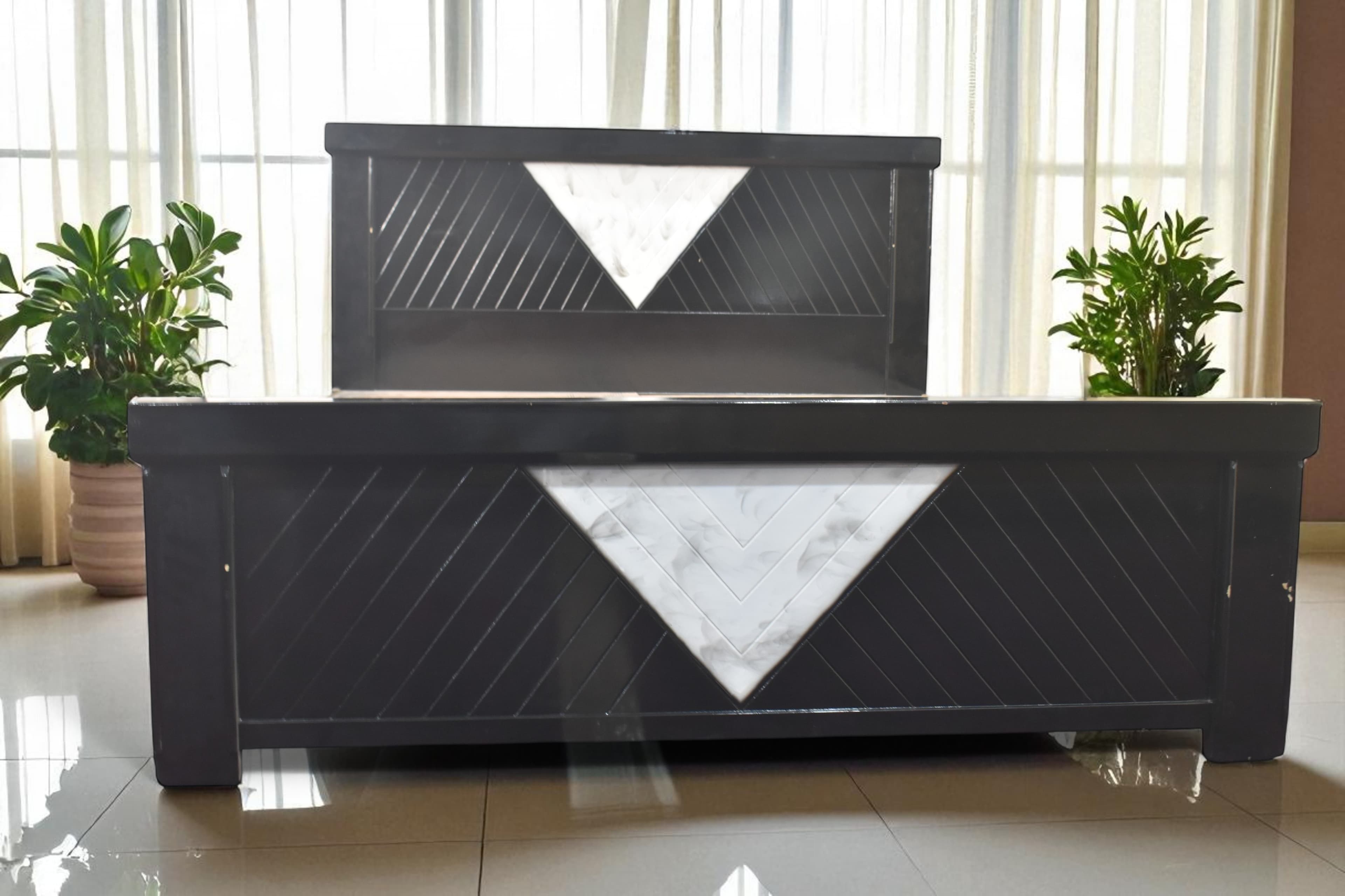 V-Point Elegance Bed In Provincial black Finish 