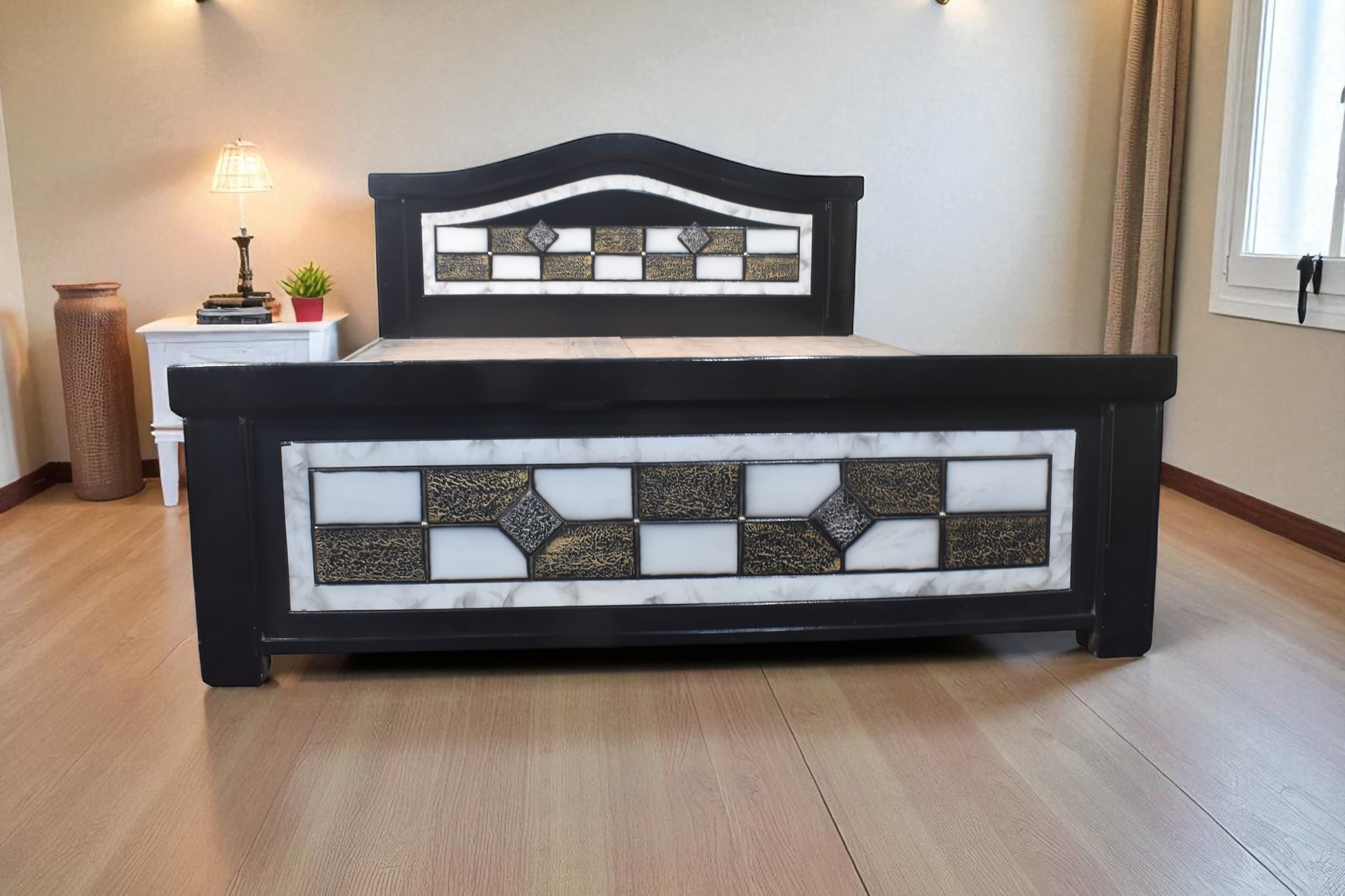 Regal Mosaic Panel Bed black coour 