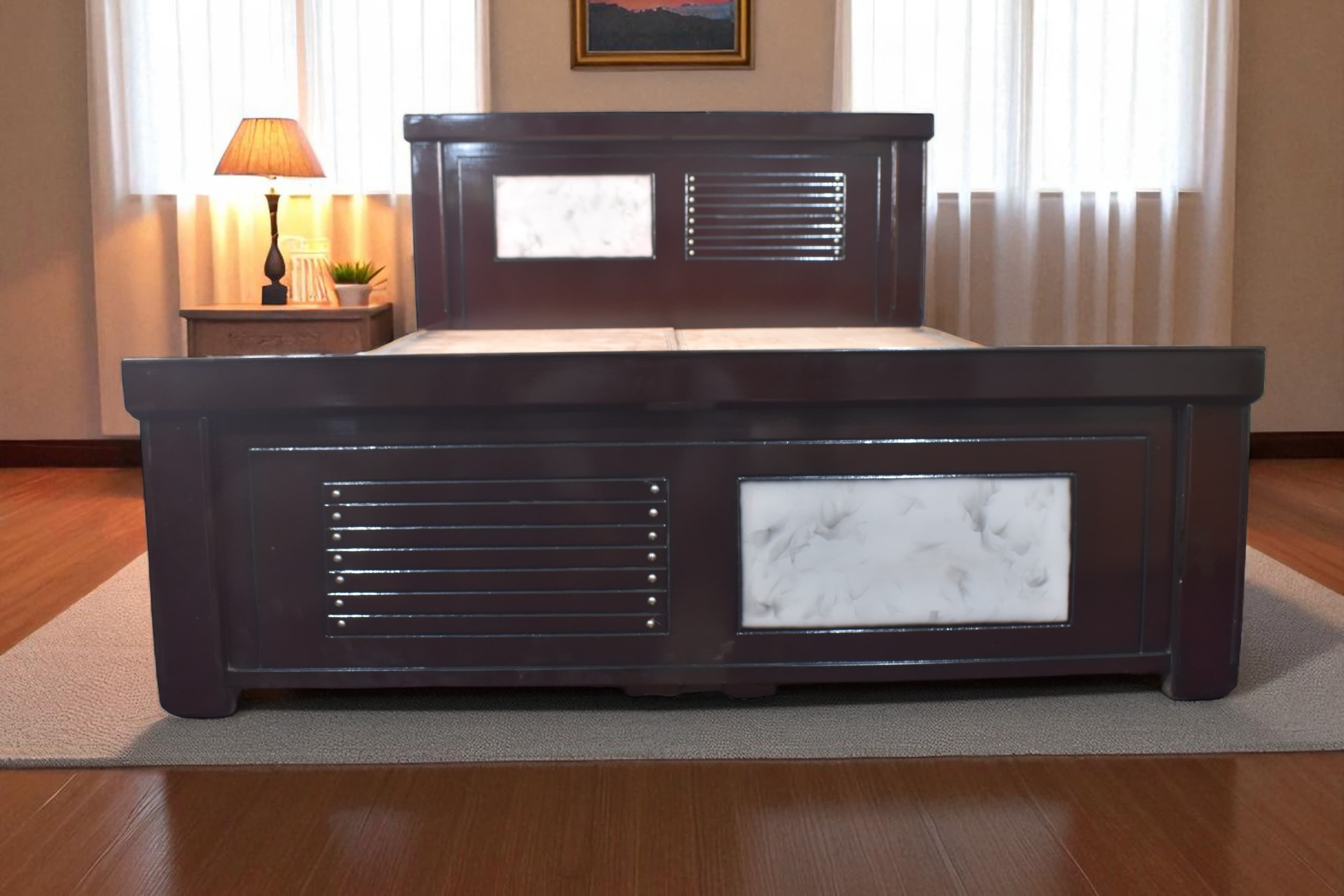 Marble Slate Bed in black Colour