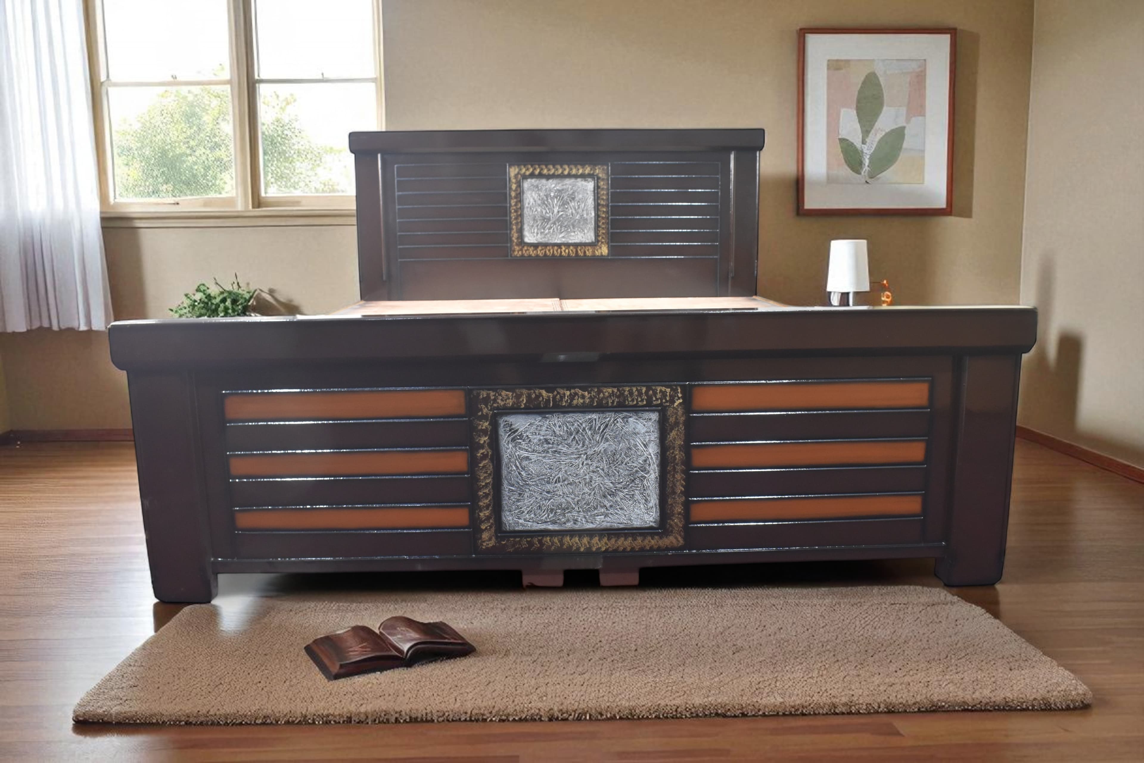 Regal Crest Wooden Bed in Brown Colour