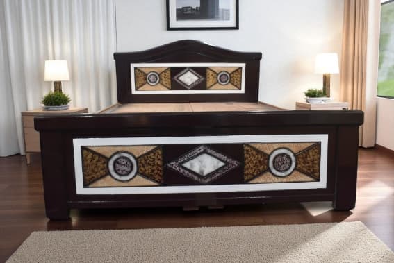 Royal Emblem queen Size Bed in Brown Colour With Storage