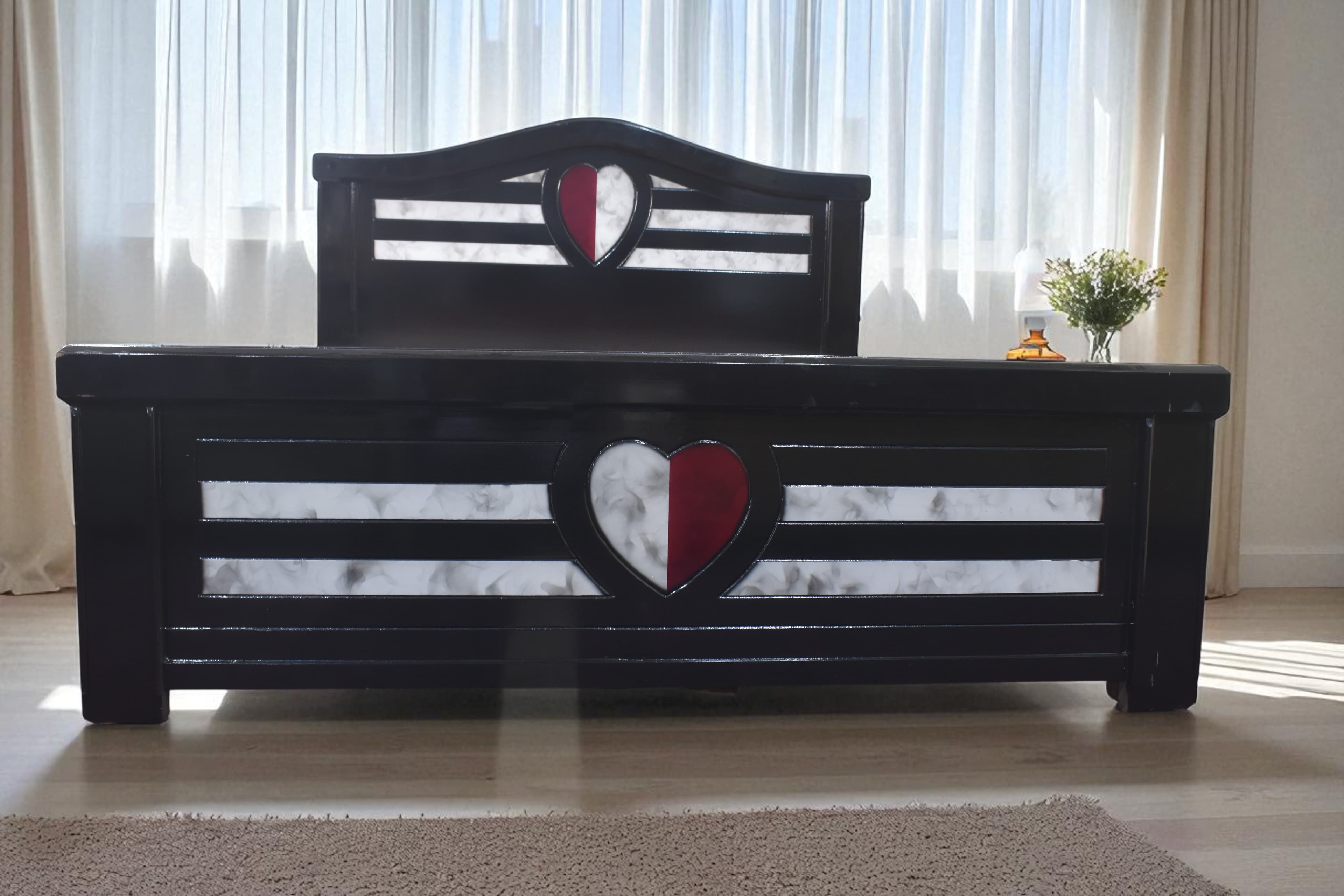 Lover’s Harmony Bed In Provincial black Finish
