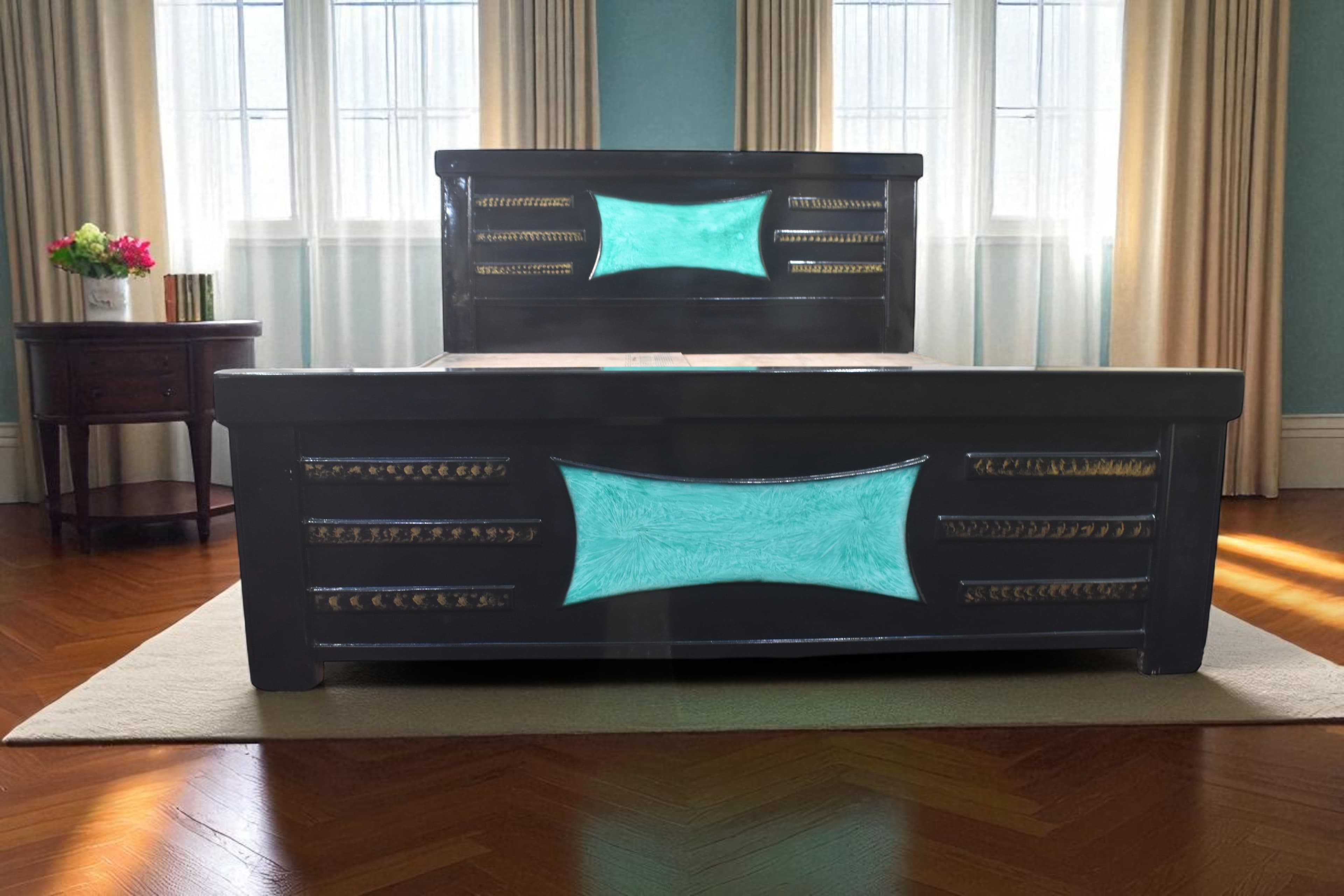 Aqua Luxe Bed In Provincial black Finish
